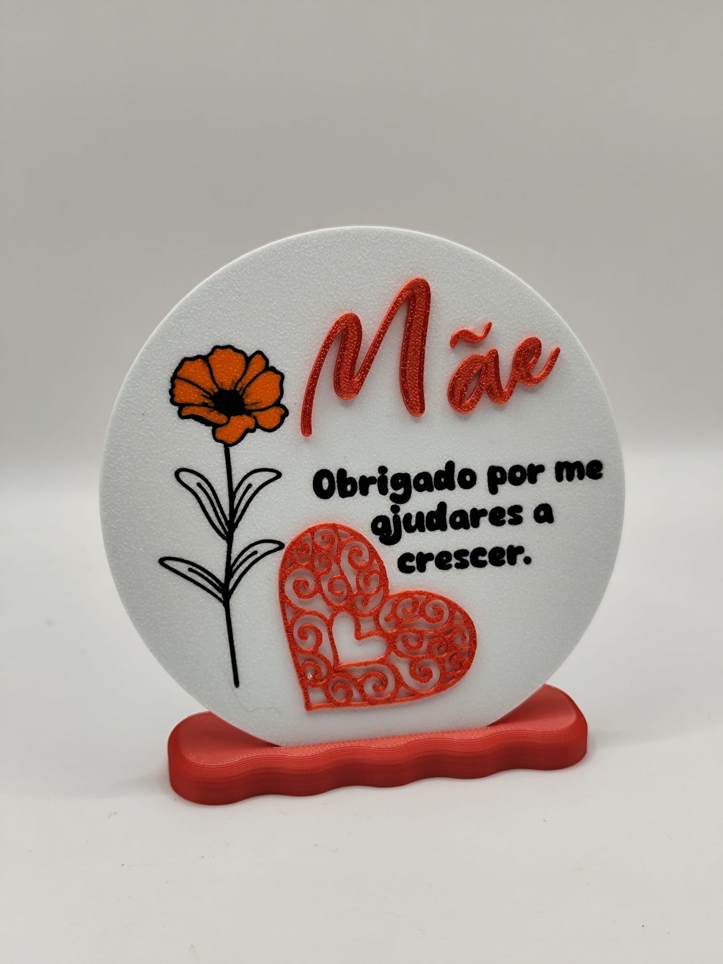 Placa Decorativa “Mãe – Obrigado por me ajudares a crescer”