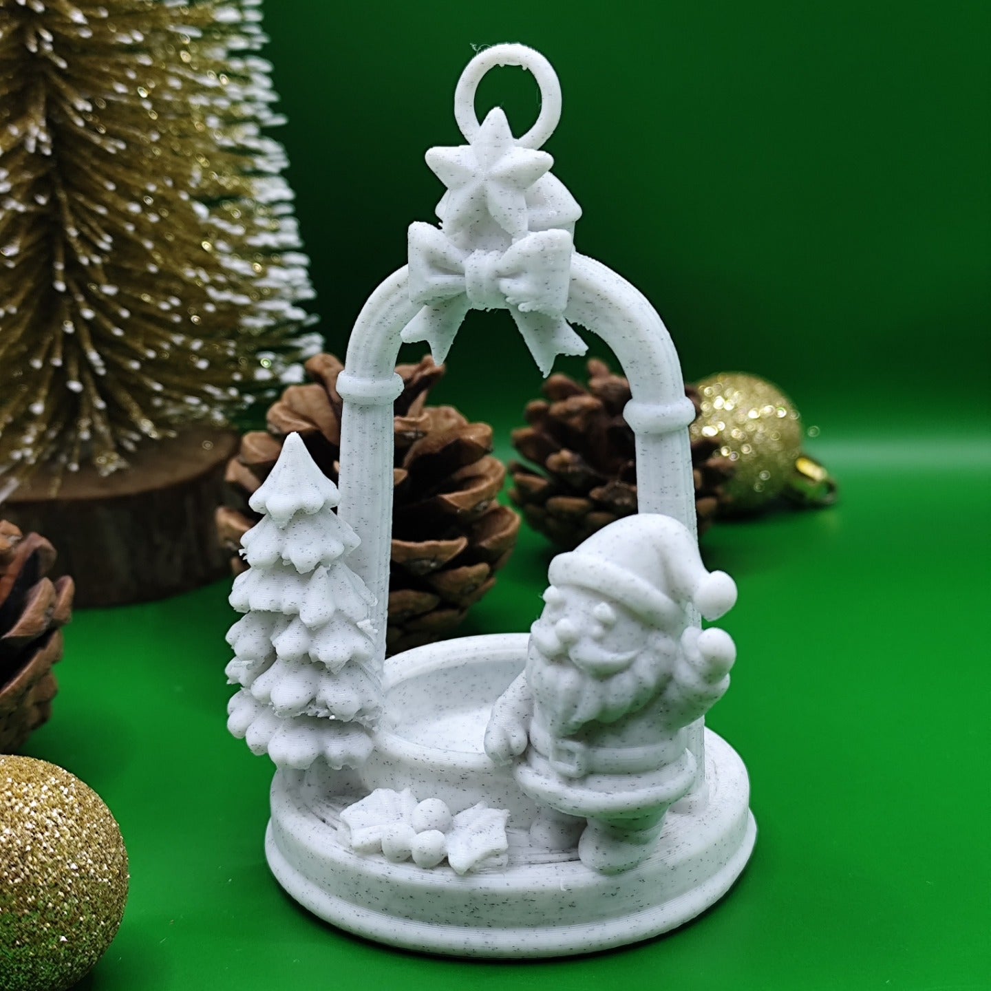 Enfeite Natalício – Pai Natal com Arco Festivo