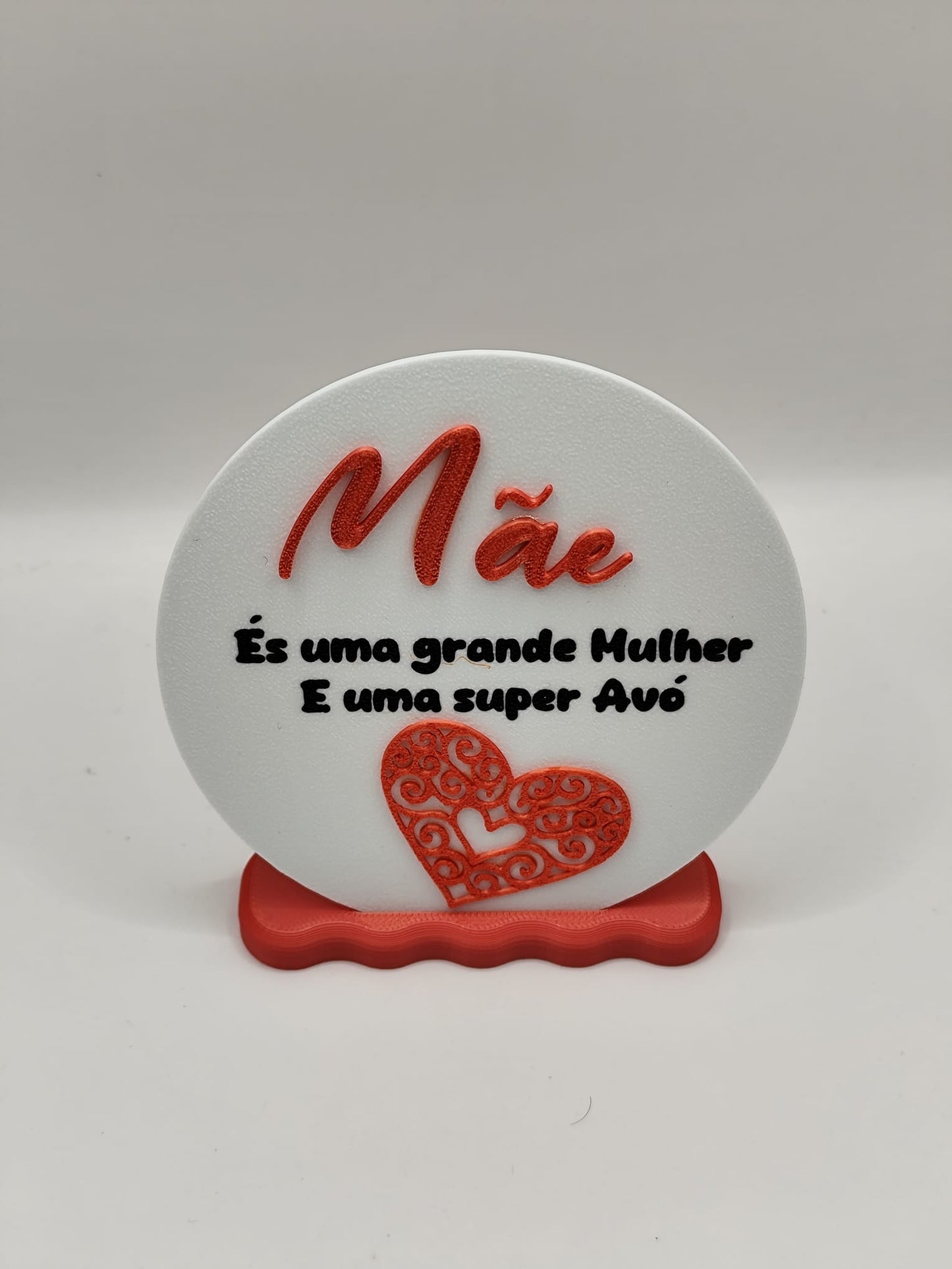 Placa Decorativa “Mãe – És uma grande Mulher e uma super Avó”
