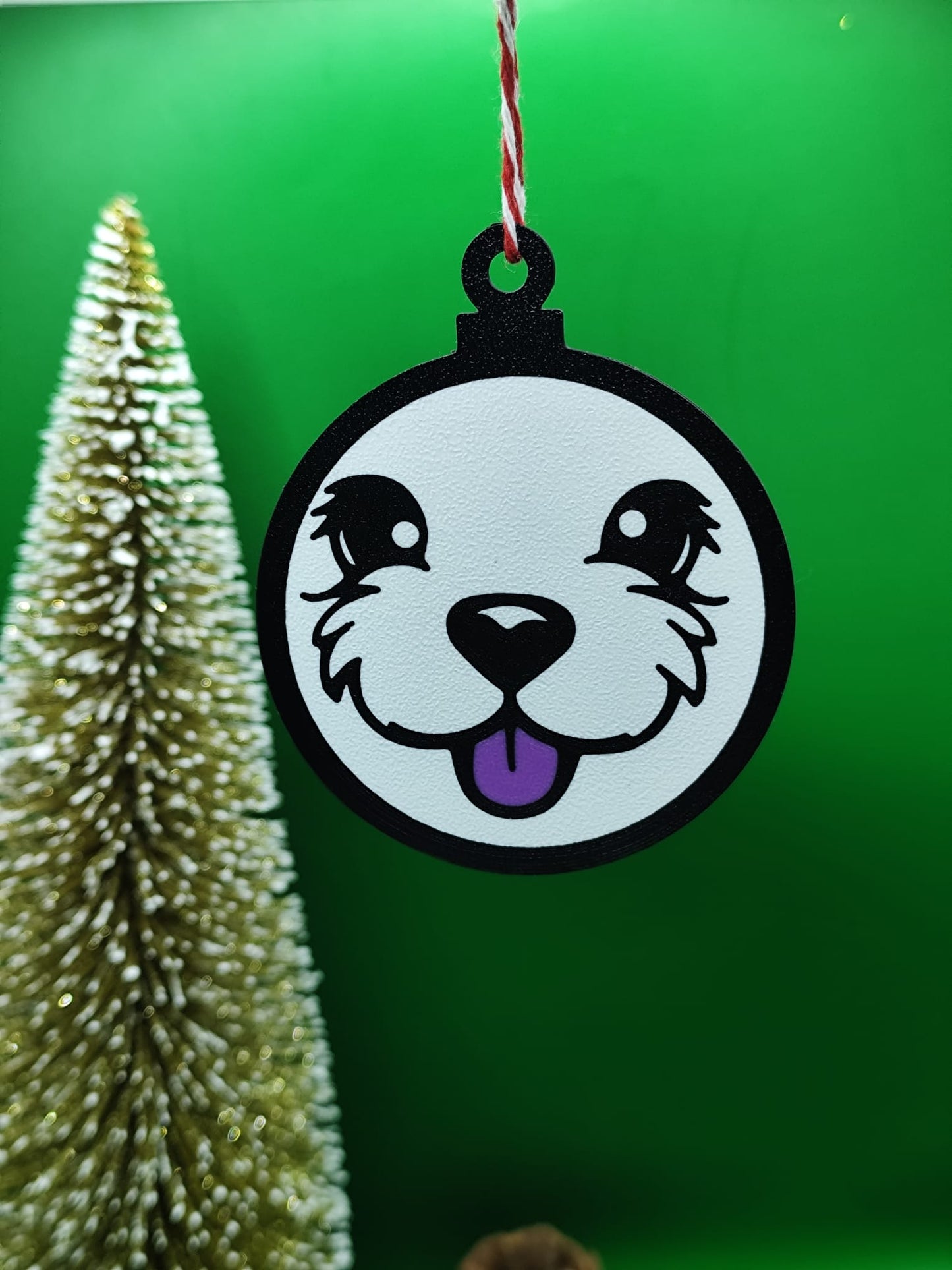 Pendente de Natal – Carinha Feliz de Cão