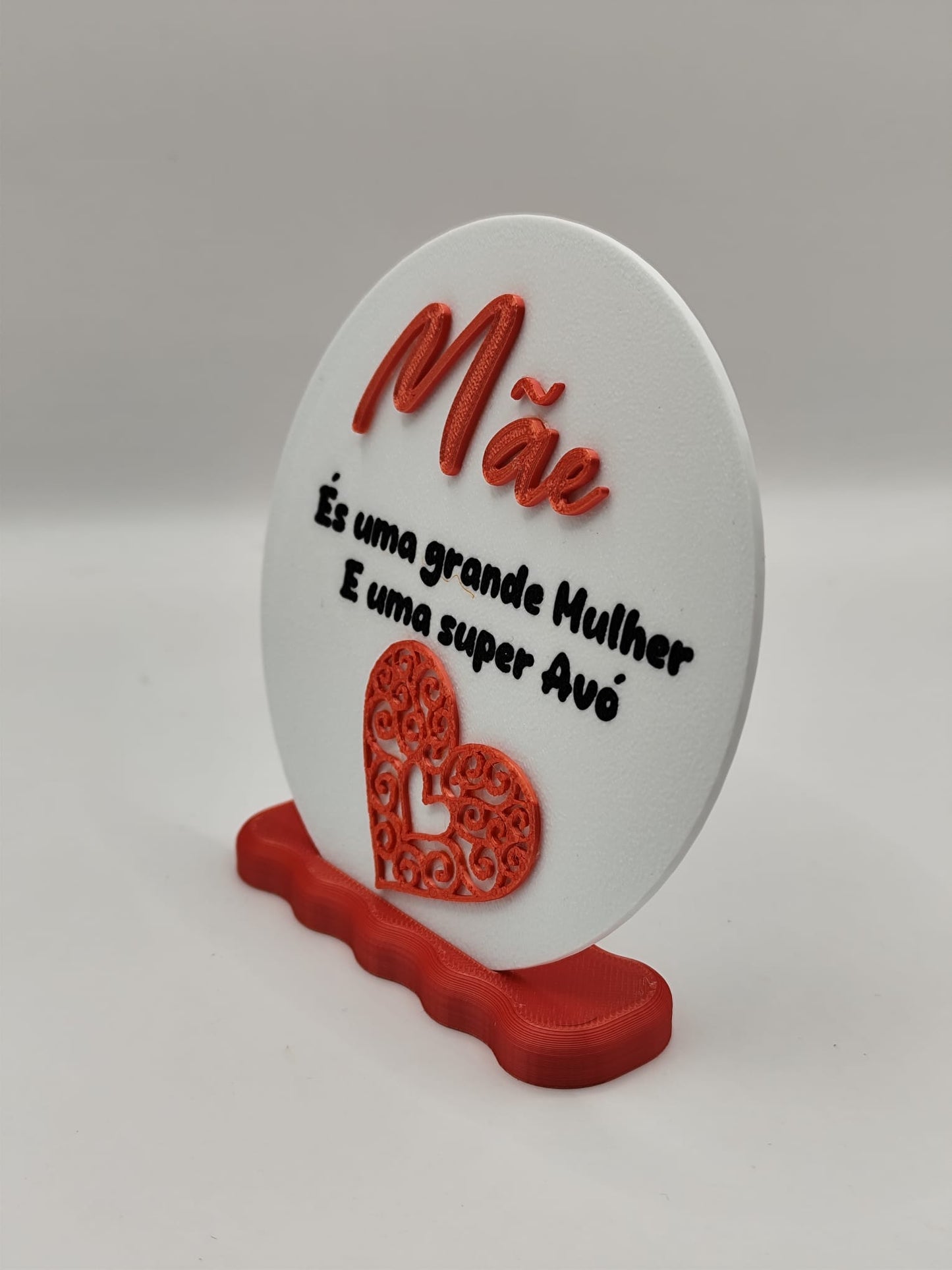 Placa Decorativa “Mãe – És uma grande Mulher e uma super Avó”