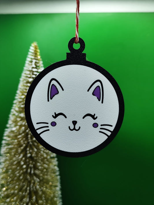 Pendente de Natal – Gatinho Sorridente