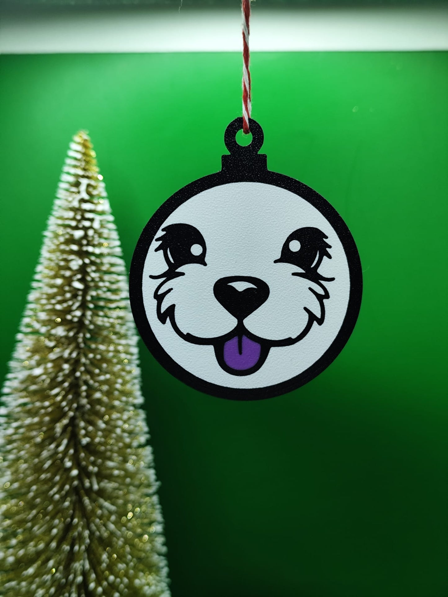 Pendente de Natal – Carinha Feliz de Cão