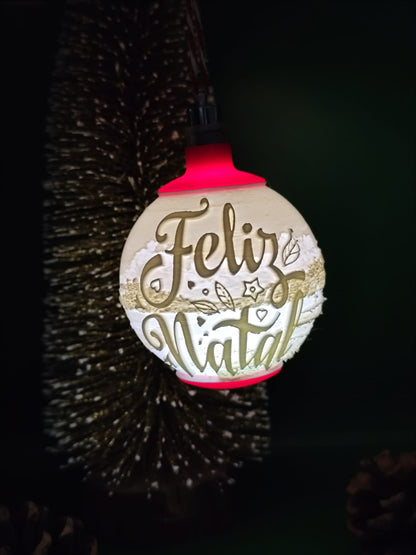 Bola de Natal Personalizada com Fotografia e Luz