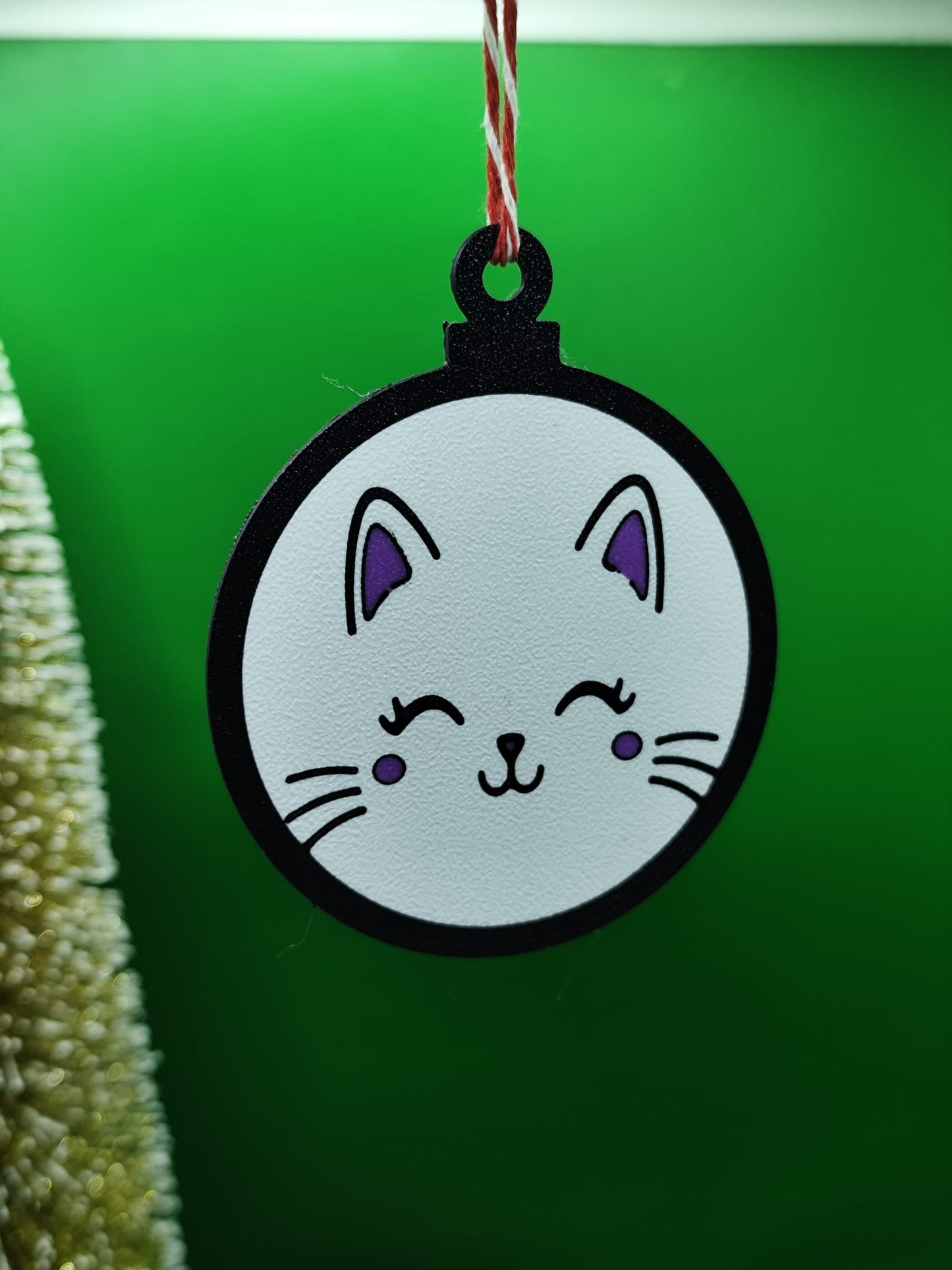 Pendente de Natal – Gatinho Sorridente