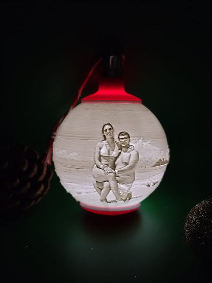 Bola de Natal Personalizada com Fotografia e Luz