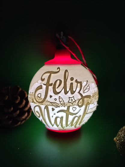 Bola de Natal Personalizada com Fotografia e Luz