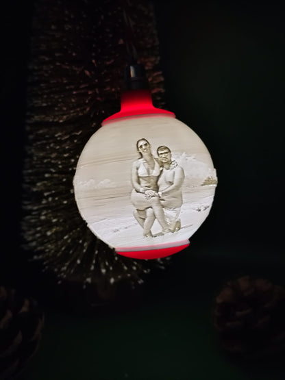 Bola de Natal Personalizada com Fotografia e Luz